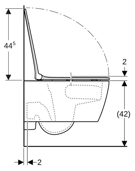 Geberit Smyle Square wc mísa se sedátkem s pomalým sklápěním závěsná bez splachovacího kruhu s vírovým splachováním bílá lesk 503.171.00.1