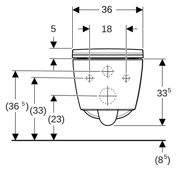 Geberit Smyle Square wc mísa se sedátkem s pomalým sklápěním závěsná bez splachovacího kruhu s vírovým splachováním bílá lesk 503.171.00.1