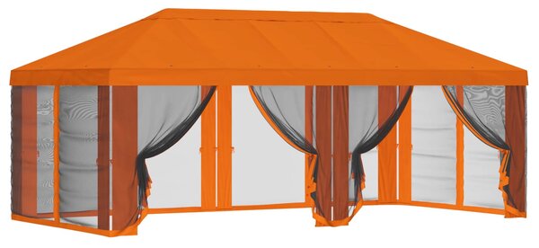 Kryt na altán s bočními stěnami 6 x 3 m Oranžová Polyester 190