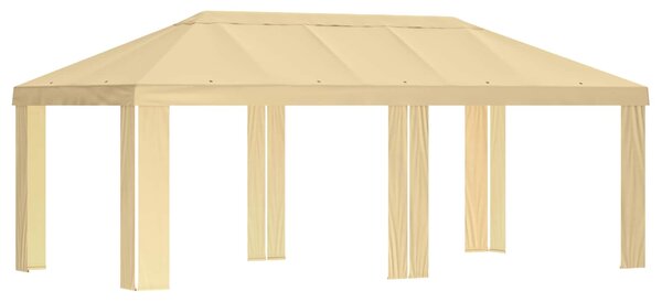 Plachta na altán 6 x 3 m Krémová Polyester 190 gsm