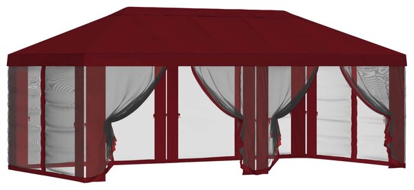 Kryt na altán s bočními stěnami 6 x 3 m Vínová Polyester 190