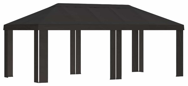 Plachta na altán 6 x 3 m Antracitová Polyester 190 gsm