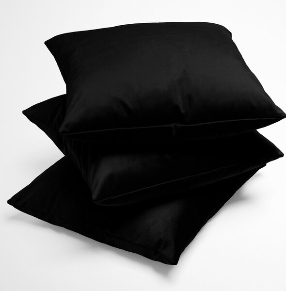 Biante Sametový povlak na polštář Velvet Premium SVP-041 Černý 30 x 50 cm