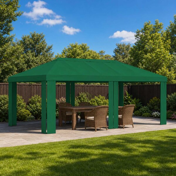 Plachta na altán 6 x 3 m Zelená Polyester 190 gsm