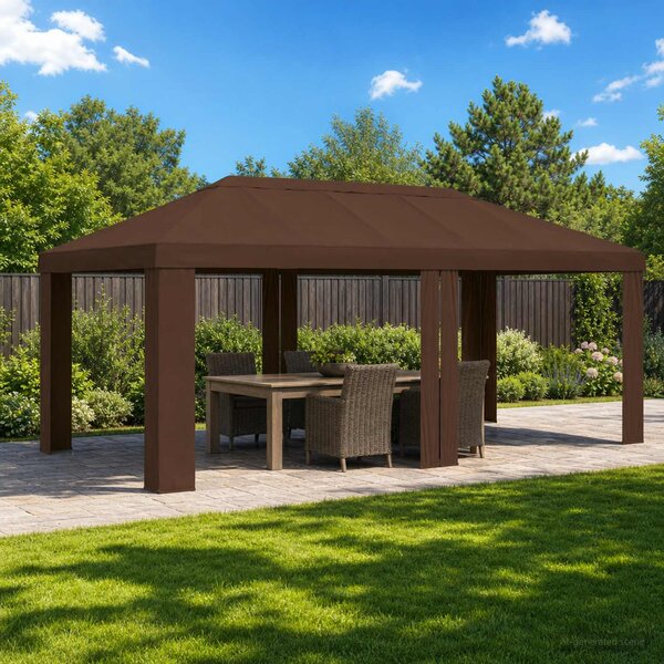 Plachta na altán 6 x 3 m Hnědá Polyester 190 gsm