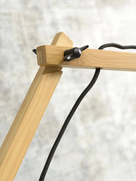 NÁSTĚNNÁ LAMPA ANDES BAMBUS L PŘÍRODNÍ, ČERNÁ