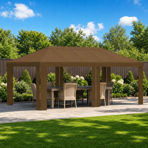 Plachta na altán 6 x 3 m Taupe Polyester 190 gsm