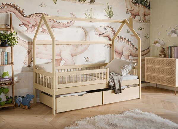 Lano Furniture Dětská postel ve tvaru domku Rakos borovice Rozměr (cm): 80x160