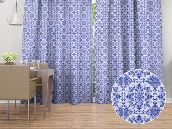 Biante Dekorační závěs TF-118 Modro-bílý vzor Maroko 140x140 cm