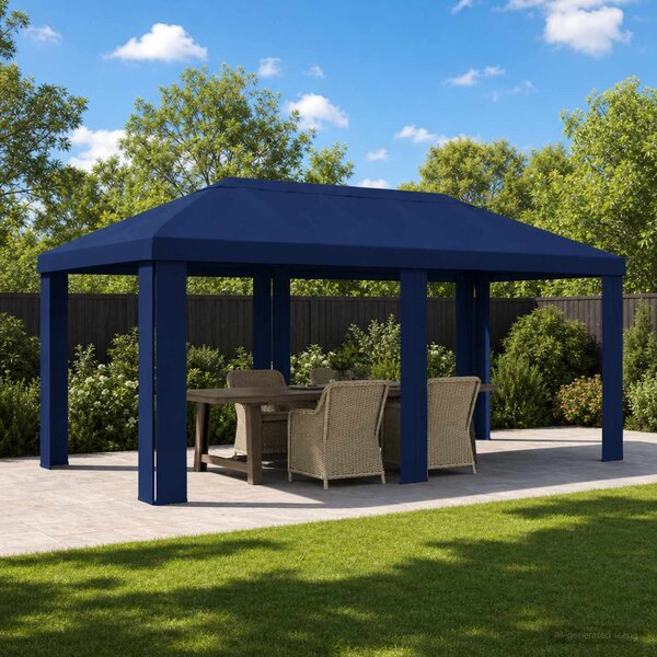 Plachta na altán 6 x 3 m Modrá Polyester 190 gsm