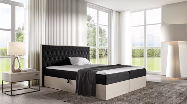 Jednolůžková postel 120x220 CHANTELLE 6 - nordic teak / grafitová + topper ZDARMA