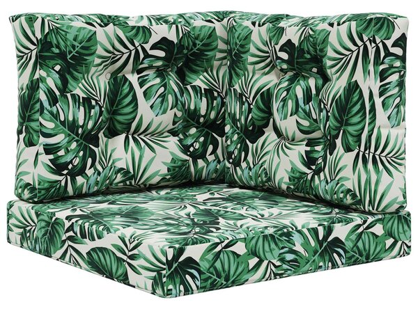 Venkovní polštář na pohovku 3 pcs Vzor listů Polyester