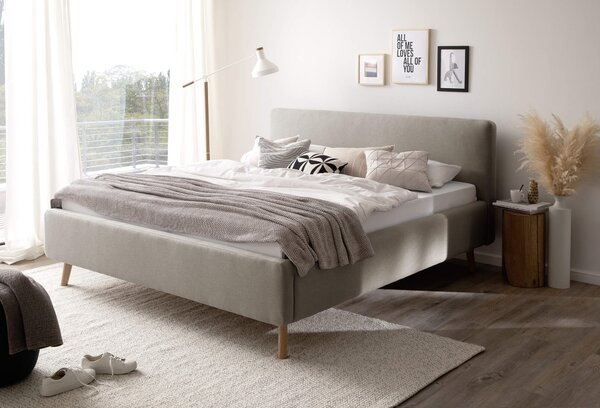 Postel taupe s úložným prostorem 180 x 200 cm šedohnědá