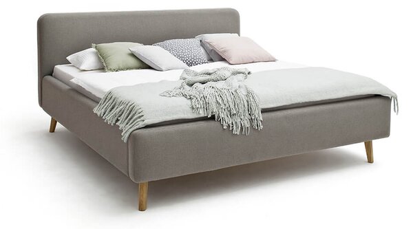 Postel taupe s úložným prostorem 180 x 200 cm šedohnědá