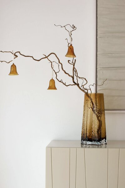 COOEE Design Skleněný zvoneček Gry Cognac - 8 cm CED511