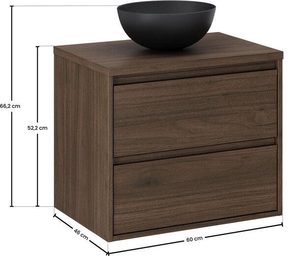 Sada skříňka Comad Viola VIOLA VILLA 82-60-46-2S, umyvadlo Comad Domi UN-DOMI-MB 78249MB, VILLA 89-60-46 L