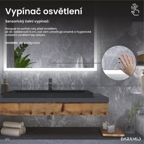 Zrcadlo do koupelny s LED osvětlením F1
