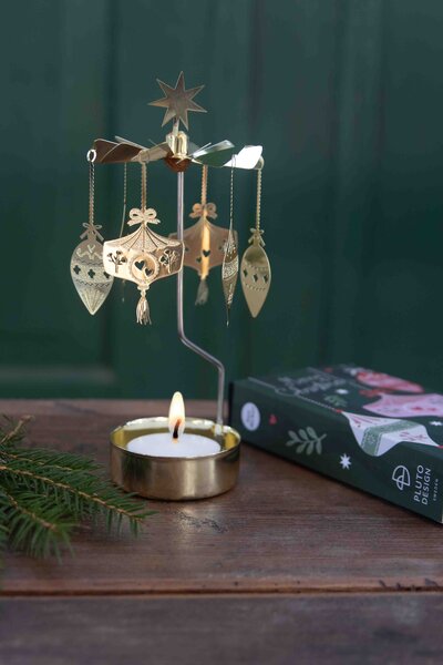 Pluto Rotující svícen Andělské zvonění Christmas Ornaments - Gold PL152