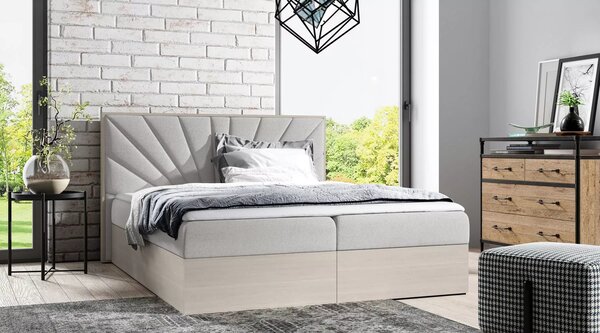 Čalouněná jednolůžková postel 120x220 CHANTELLE 7 - nordic teak / popelavá + topper ZDARMA