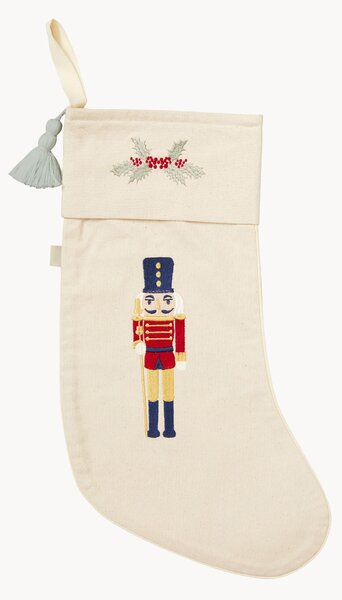 Oboustranná vánoční punčocha z organické bavlny Nutcracker