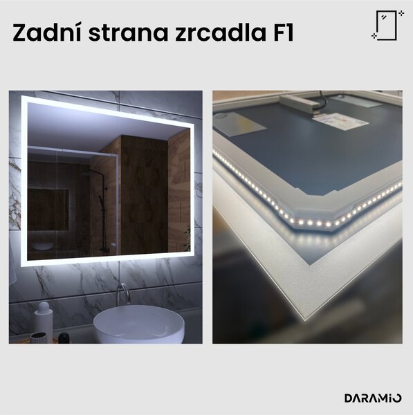 Zrcadlo do koupelny s LED osvětlením F1