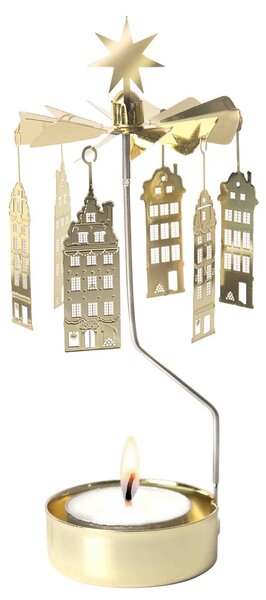 Pluto Rotující svícen Andělské zvonění Old City - Gold PL154