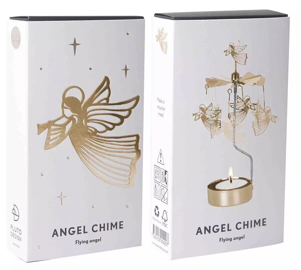 Pluto Rotující svícen Andělské zvonění Flying Angels - Gold PL126