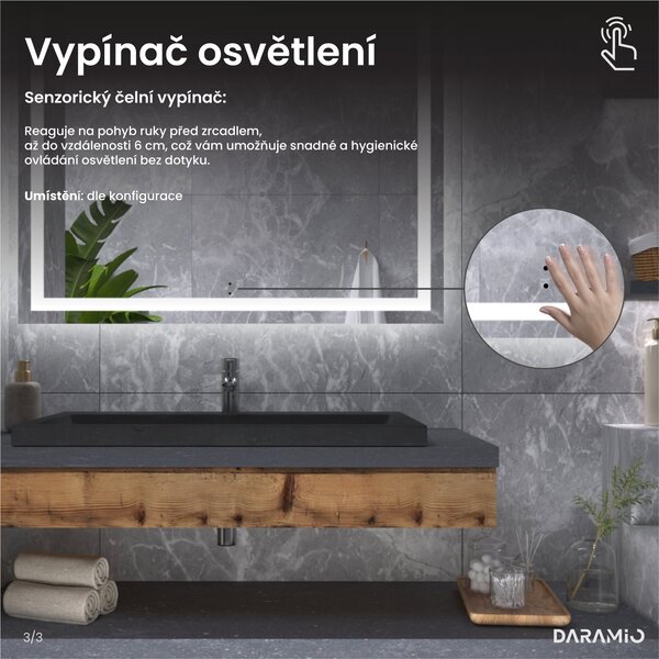 Zrcadlo do koupelny s LED osvětlením F2