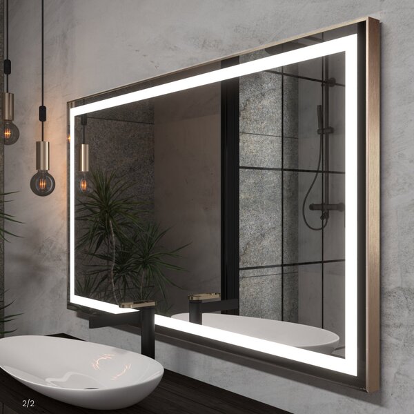 Zrcadlo do koupelny s LED osvětlením F2