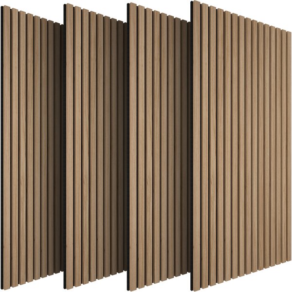 Tectake Akustické panely Sonic Wall dřevěný vzhled - Světlý dub,Sada 4 kusů
