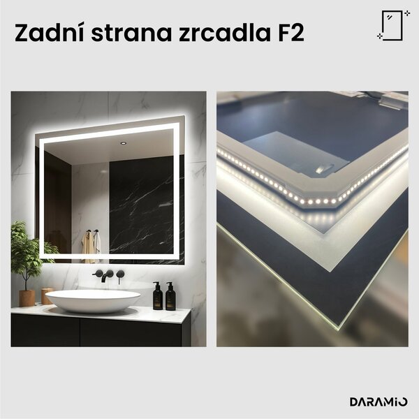 Zrcadlo do koupelny s LED osvětlením F2