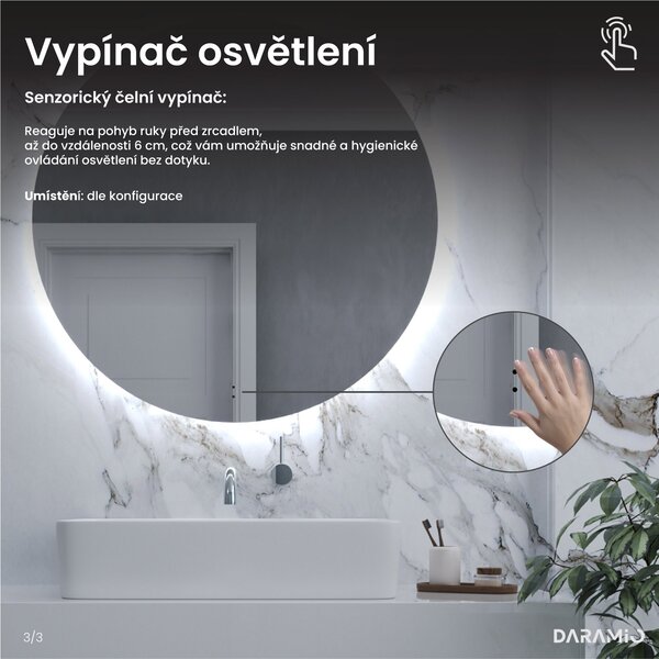 Atypické zrcadlo s LED osvětlením G9