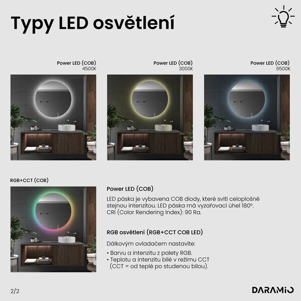 Atypické zrcadlo s LED osvětlením G9