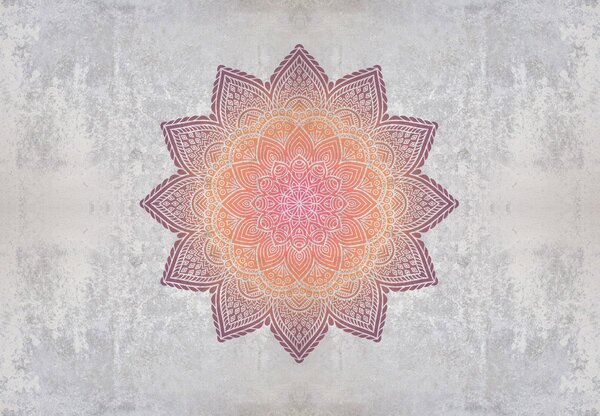 Fototapeta - Mandala s betonovým motivem (245x170 cm)