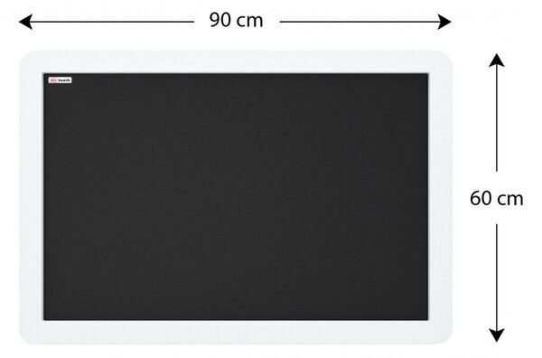 Allboards, Černá křídová tabule v bílém rámu 90x60 cm, TB96iPB