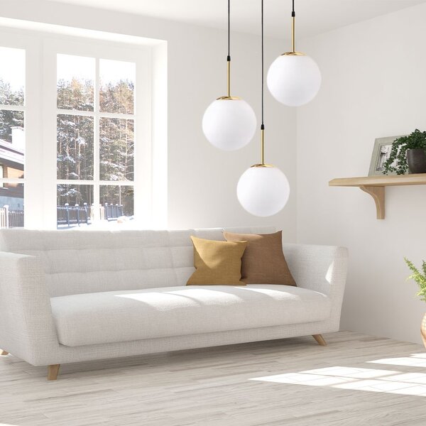 Toolight - Závěsná lampa 3xE27, zlatá-bílá, OSW-08193