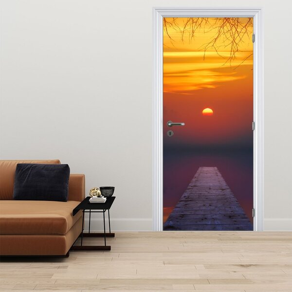 Fototapeta na dveře - Most při západu slunce (95x205cm)