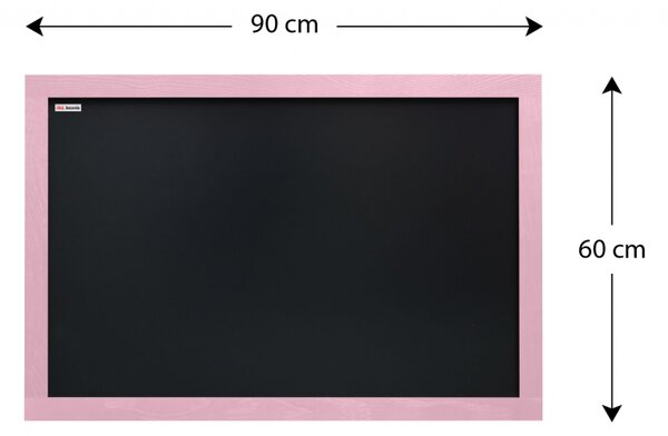Allboards, Tabule černá křídová v dřevěném rámu 90x60 cm-růžová, TB96P