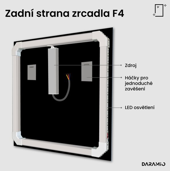 Zrcadlo do koupelny s LED osvětlením F4