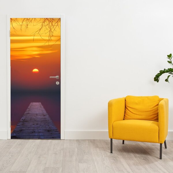 Fototapeta na dveře - Most při západu slunce (95x205cm)