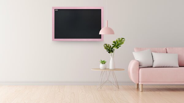 Allboards, Tabule černá křídová v dřevěném rámu 90x60 cm-růžová, TB96P