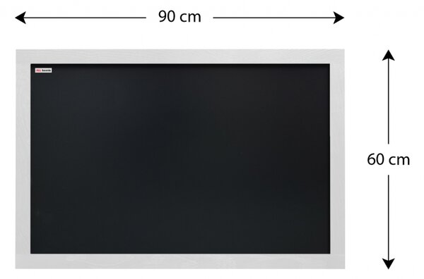 Allboards, Tabule černá křídová v dřevěném rámu 90x60 cm-Bílá, TB96W