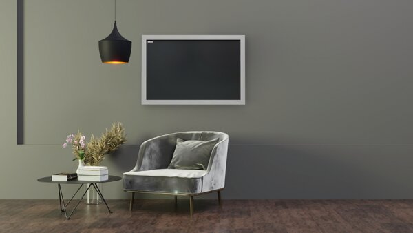 Allboards, Tabule černá křídová v dřevěném rámu 90x60 cm-šedá, TB96GREY