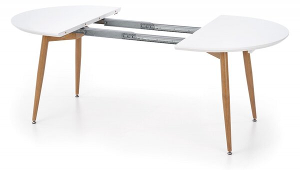 HALMAR Oválný rozkládací jídelní stůl Edward 120/200 cm bílý/dub medový