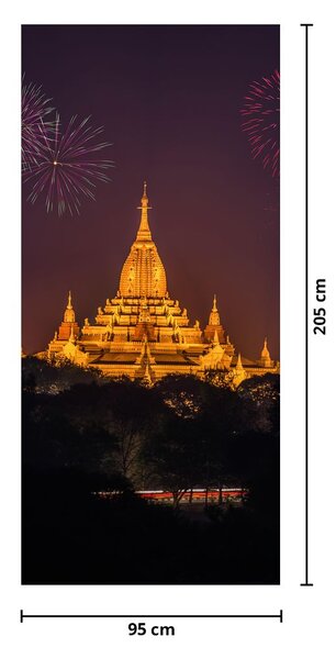Fototapeta na dveře - Ohňostroj v Asii (95x205cm)