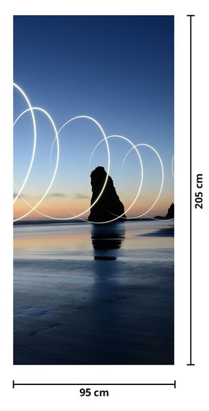 Fototapeta na dveře - Pláž při západu (95x205cm)