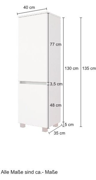 MIDI SKŘÍŇKA, šedá, 40/130/35 cm Held - Koupelnové série, Online Only