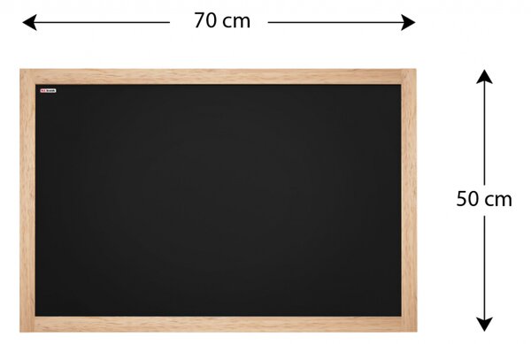 Tabule černá křídová v dřevěném přírodním rámu 70x50 cm,TB75NAT