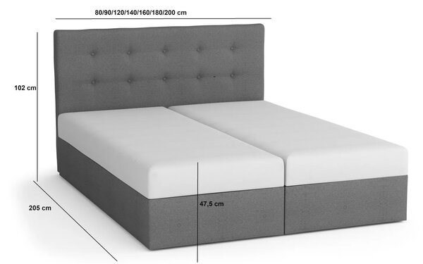 Moderní postel 140x200 s úložným prostorem STIG 5 - světle hnědá