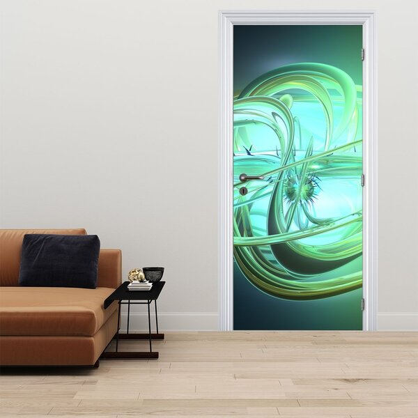 Fototapeta na dveře - Zelená abstrakce (95x205cm)